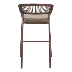 Zuo Modern Skye Olefin/Synthetic Rattan Weave/Steel Barstool, Brown (Set of 2)