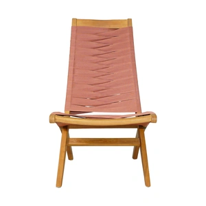 Zuo Modern Rova Synthetic Rattan Weave/Wood Lounge Chair, Terracotta