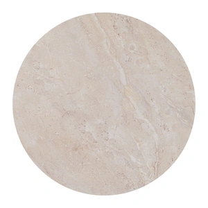 Zuo Modern Siro Round Laminated Travertine/Wood Side Table, Natural