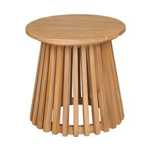 Zuo Modern Zahara Round Wood Outdoor Side Table, Natural