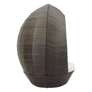 Zuo Modern Marisol Synthetic Rattan Weave Beach Daybed, Brown & Beige