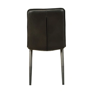 AF Modern Hosmer Top Grain Leather Dining Chair, Black (Set of 2)