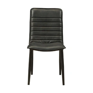 AF Modern Hosmer Top Grain Leather Dining Chair, Black (Set of 2)
