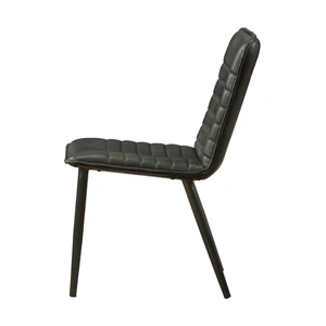 AF Modern Hosmer Top Grain Leather Dining Chair, Black (Set of 2)