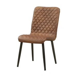 AF Modern Millerton Top Grain Leather Dining Chair, Vintage Chocolate/Black (Set of 2)