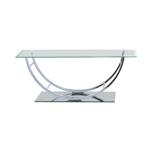 Coaster Danville Glass Rectangular Coffee Table with Chrome U-shaped Base, Clear