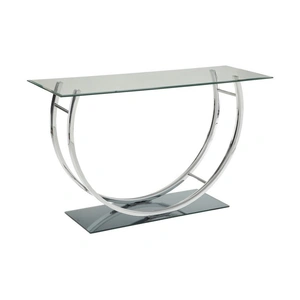 Coaster Danville Glass Rectangular Sofa Table with Chrome U-shaped Base