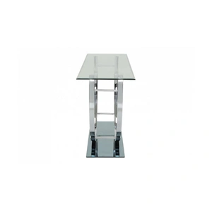 Coaster Danville Glass Rectangular Sofa Table with Chrome U-shaped Base