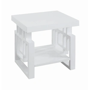 Coaster Schmitt Rectangular End Table, White High Gloss