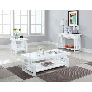 Coaster Schmitt Rectangular End Table, White High Gloss