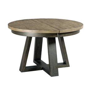 Kincaid Plank Road Button Round Wood Extendable Dining Table