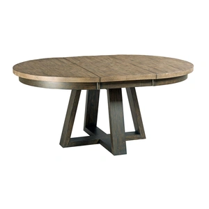Kincaid Plank Road Button Round Wood Extendable Dining Table