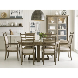 Kincaid Plank Road Button Round Wood Extendable Dining Room Set