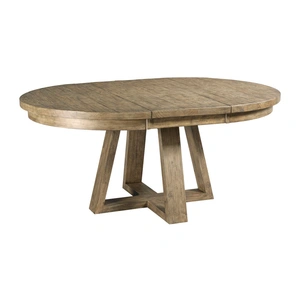Kincaid Plank Road Button Round Wood Extendable Dining Table