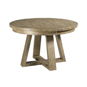 Kincaid Plank Road Button Round Wood Extendable Dining Table