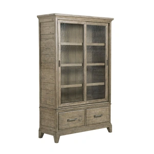 Kincaid Plank Road Darby Wood Display Cabinet w/2 Drawers & 2 Sliding Doors
