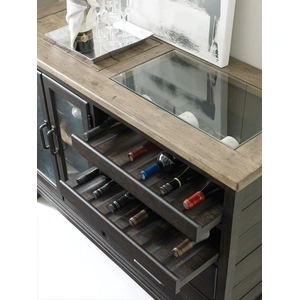 Kincaid Plank Road Pleasant Hill Wood 2-Drawer Wine Server w/2 Doors