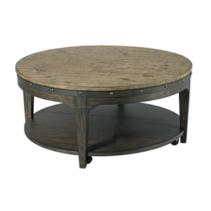 Kincaid Plank Road Artisans Round Wood Cocktail Table Set