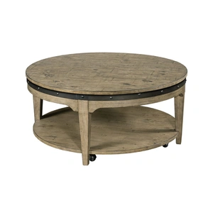 Kincaid Plank Road Artisans Round Wood Cocktail Table