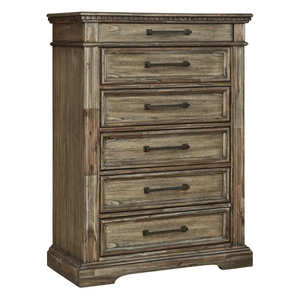 Ashley Furniture Ashley SM Markenburg 6-Drawer Wood Veneer Chest, Brown
