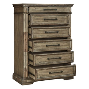 Ashley Furniture Ashley SM Markenburg 6-Drawer Wood Veneer Chest, Brown