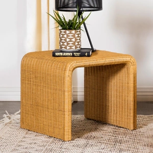 Coaster Juanita Square Rattan End Table, Natural
