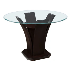 Homelegance Daisy Round Wood/Glass Counter Height Table, Espresso