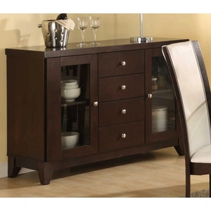 Homelegance Daisy Classic Glass/Wood Buffet, Espresso