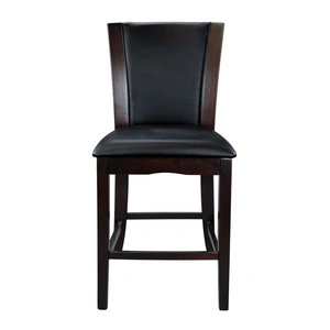 Homelegance Daisy Transitional Vinyl/Wood Counter Dining Chair, Dark Brown (Set of 2)