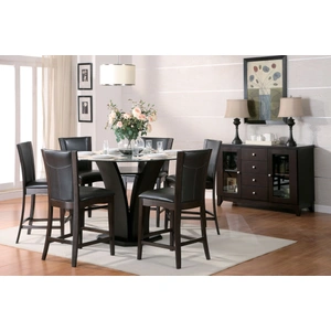 Homelegance Daisy Round Wood/Glass Counter Height Table, Espresso