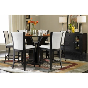 Homelegance Daisy Round Wood/Glass Counter Height Table, Espresso