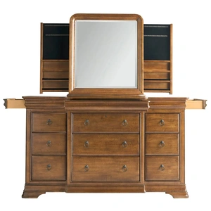 Universal Furniture New Lou Wood Dresser w/9 Drawers, Cognac