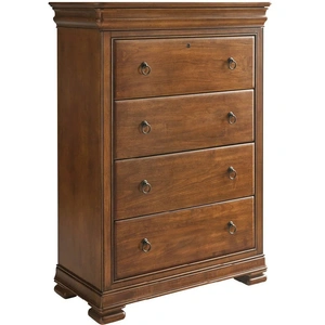 Universal Furniture New Lou Wood Chest w/4 Drawers, Cognac