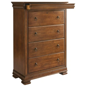 Universal Furniture New Lou Wood Chest w/4 Drawers, Cognac