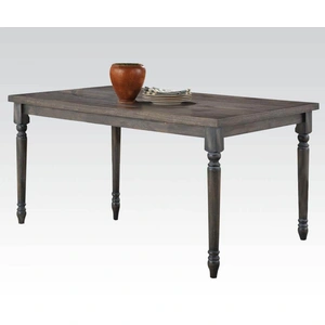 ACME Wallace Wood/Wood Veneer Dining Table, Weathered Gray