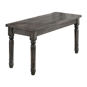 ACME Wallace Fabric/Wood Bench, Weathered Gray