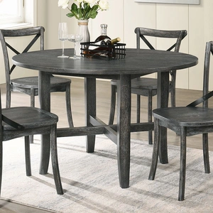 ACME Kendric Wood Round Dining Table, Rustic Gray