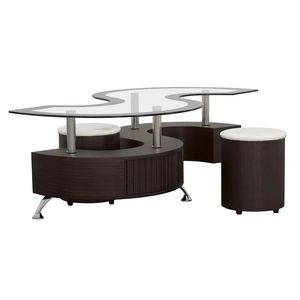Coaster Buckley 3-piece Coffee Table and Stools Set, Cappuccino