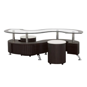 Coaster Buckley 3-piece Coffee Table and Stools Set, Cappuccino