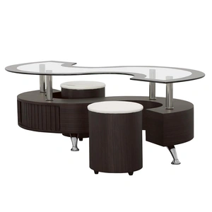 Coaster Buckley 3-piece Coffee Table and Stools Set, Cappuccino