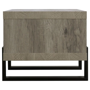 Coaster Dinard Wood Veneer Rectangular Coffee Table with Shelf, Grey Driftwood/Black