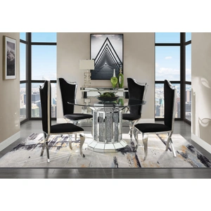 ACME Glam Noralie 72140 Glass/Mirror Round Dining Table