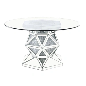 ACME Glam Noralie 72145 Glass/Mirror Round Dining Table