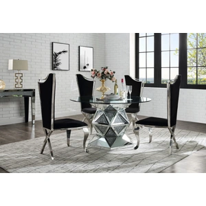 ACME Glam Noralie 72145 Glass/Mirror Round Dining Table