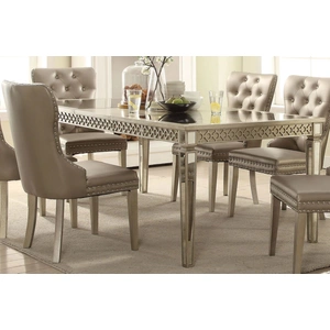 ACME Kacela Wood/Mirror Extendable Dining Table, Champagne