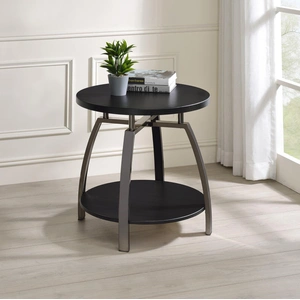 Coaster Dacre Round End Table, Dark Charcoal/Black