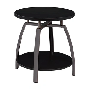 Coaster Dacre Round End Table, Dark Charcoal/Black