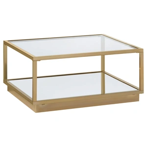 Coaster Renee Glass/Mirror 2-piece Square Occasional Set, Rose Brass