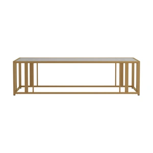 Coaster Adri Glass/Metal Coffee Table, Clear/Matte Brass
