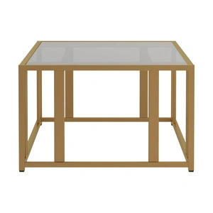 Coaster Adri Glass/Metal Coffee Table, Clear/Matte Brass